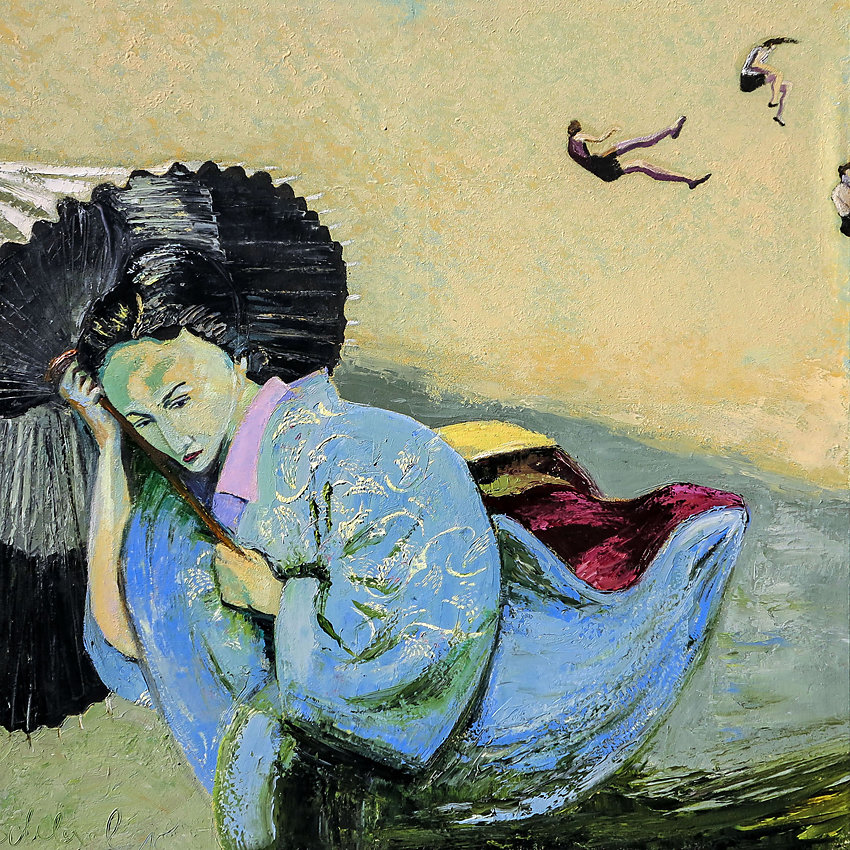 "Madam Butterfly", Öl/LW, 100x100, 2015
