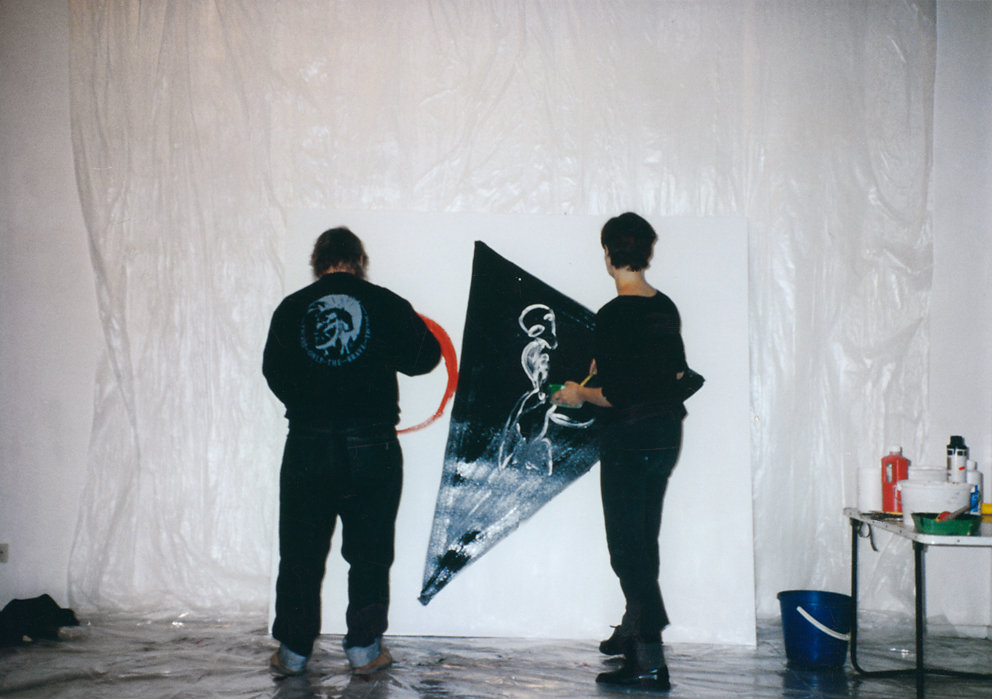 „Begegnungen“, Gemeinschaftsarbeit mit A.R. Penck,  Galerie ozwei, Berlin, 1993