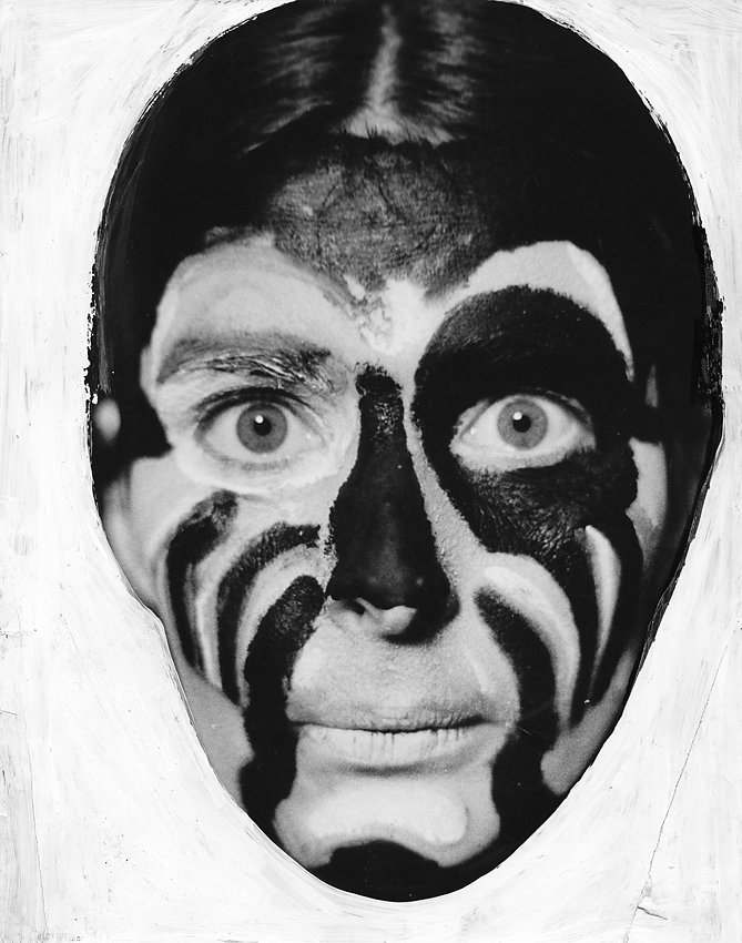 "Gesichtsbemalung", Foto übermalt, 1979
